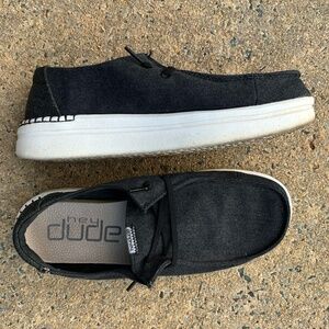 Hey Dude Wendy Rise Black Size 8 Slip On Platform Shoe